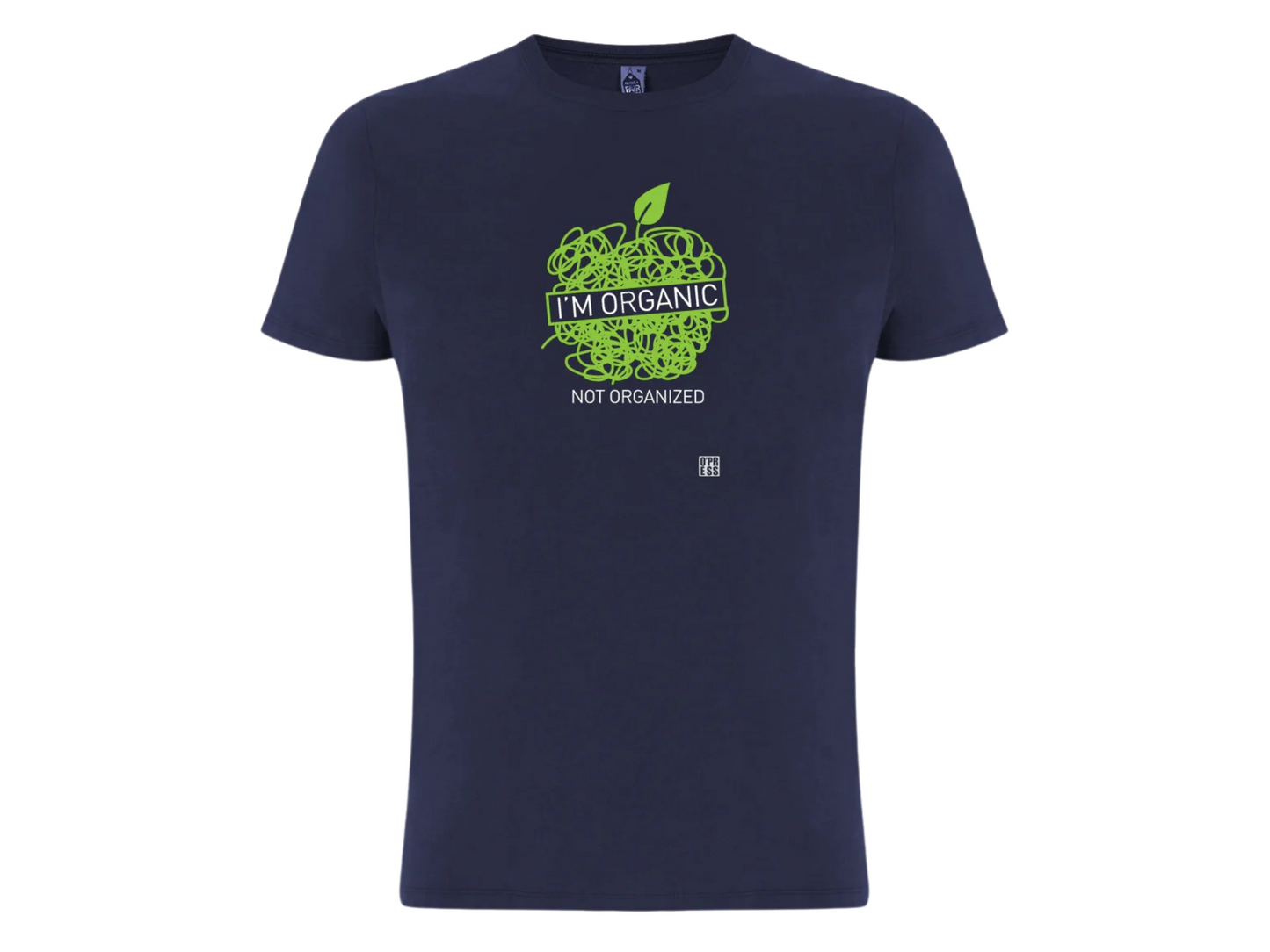 Maglietta, t-shirt Blu maniche corte - 100% cotone Bio - I'M ORGANIC/FAIR TRADE - linea Exstra track - M