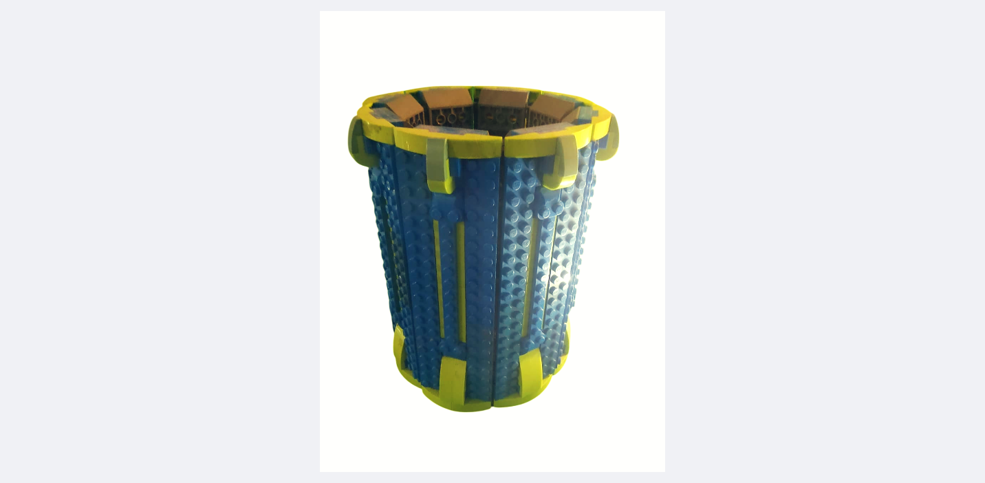 Lego, vaso per fiori, blue e giallo