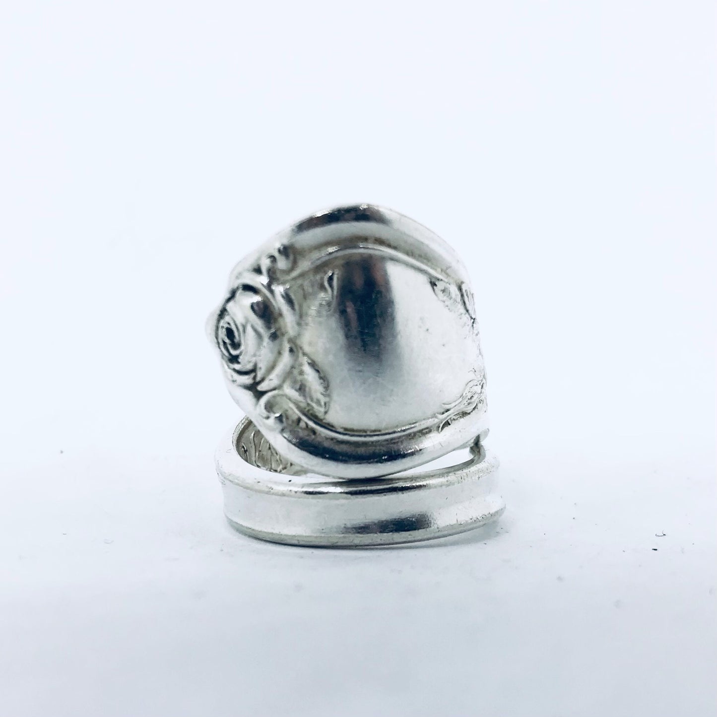 Anello SPIRALE MANICO CUCCHIAINO realizzato antica posata in argento
