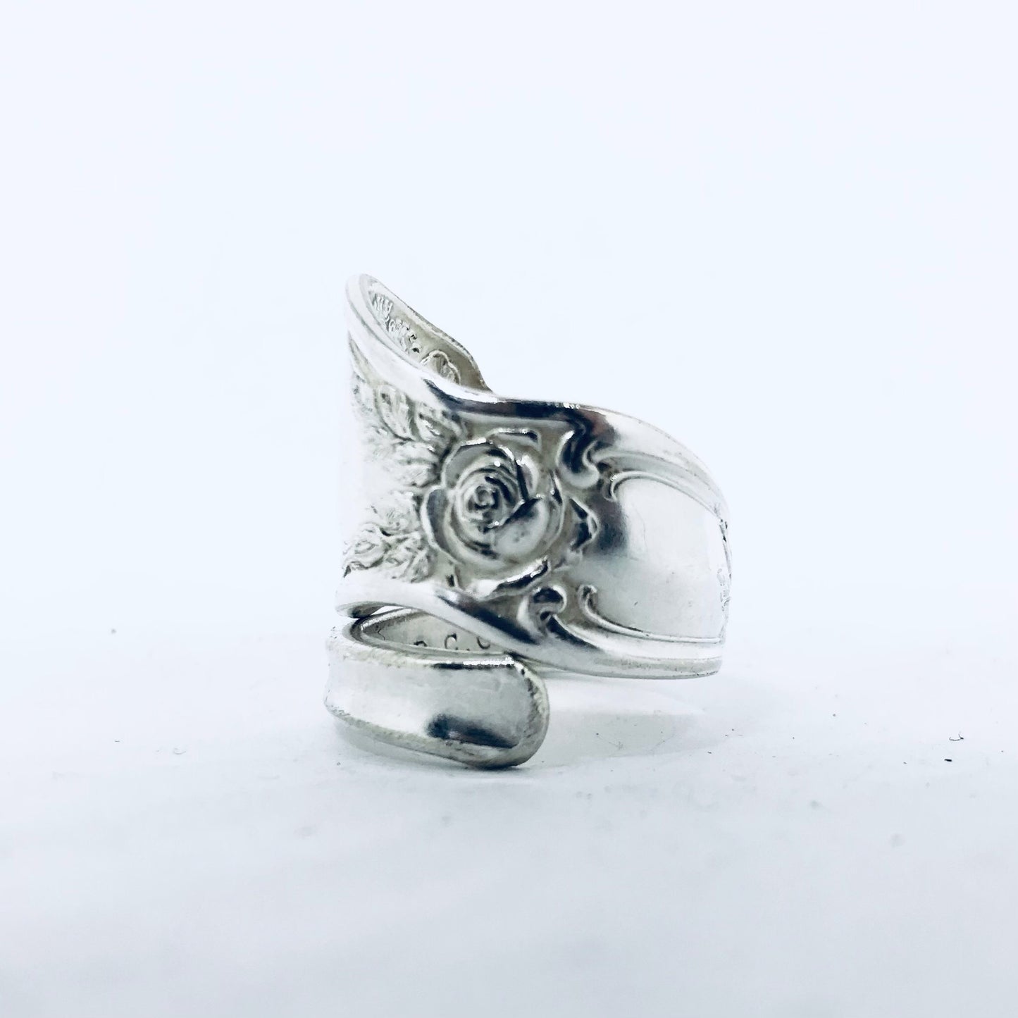 Anello SPIRALE MANICO CUCCHIAINO realizzato antica posata in argento