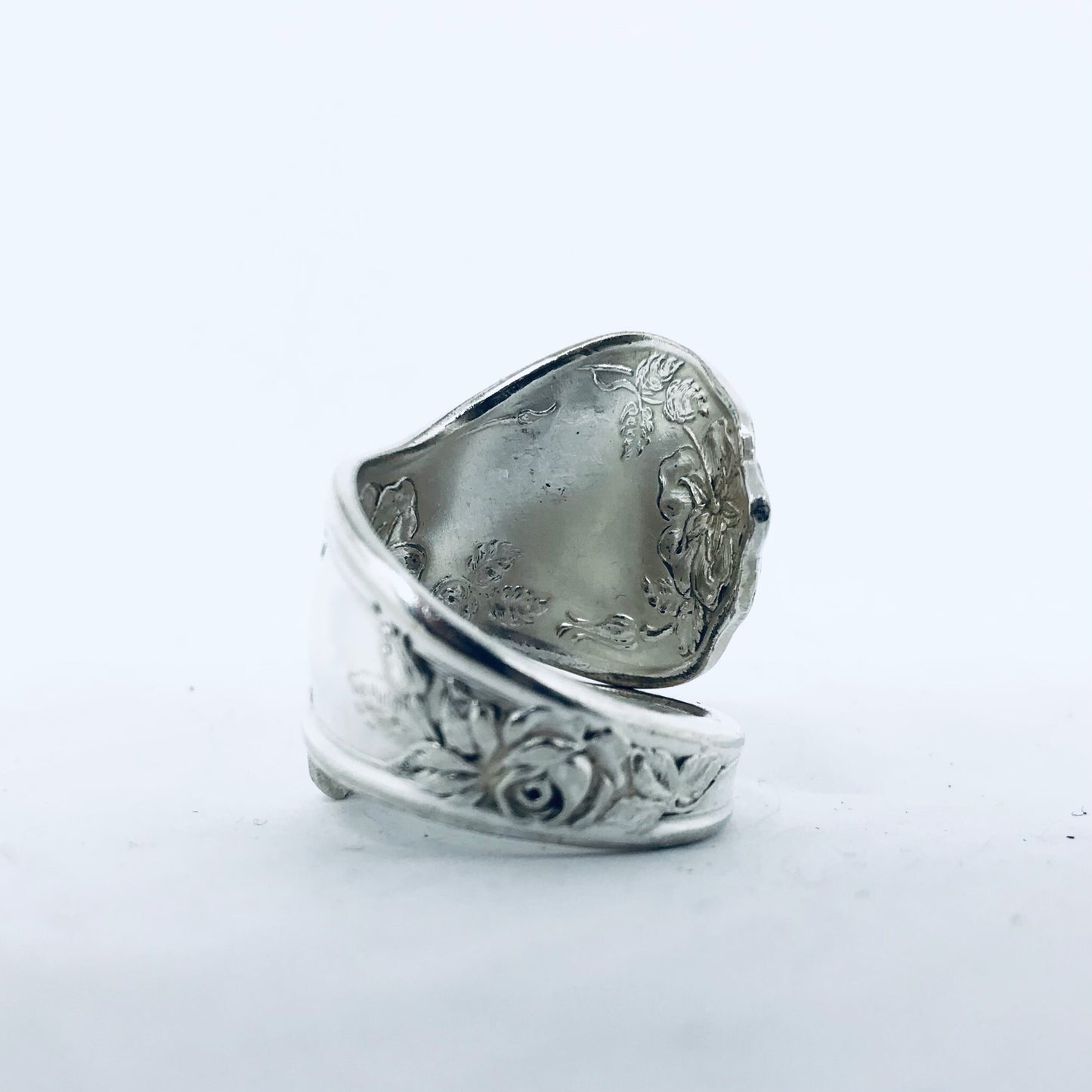 Anello SPIRALE MANICO CUCCHIAINO realizzato antica posata in argento