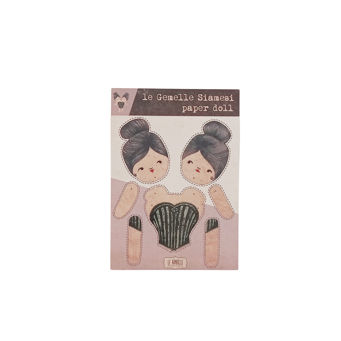 PAPER DOLL CIRCO BIZZARRO Le Gemelle Siamesi - Conjoined Twins