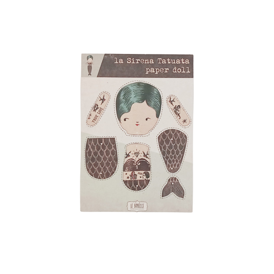 PAPER DOLL CIRCO BIZZARRO - La Sirena Tatuata - Siren / mermaid