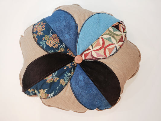 Cuscino rotondo divano patchwork double face