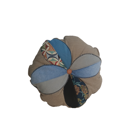 Cuscino rotondo divano patchwork double face