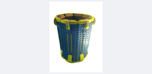 Lego, vaso per fiori, blue e giallo