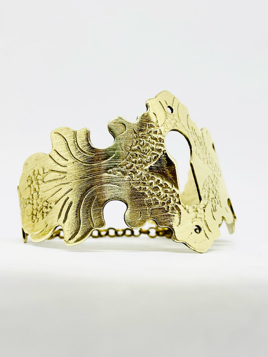 Bracciale SERRATURA OTTONE QUEEN LUCIDO, realizzato con un'antica serratura