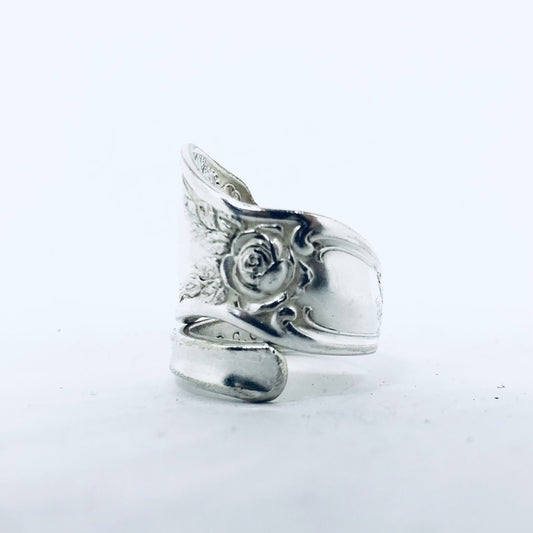 Anello SPIRALE MANICO CUCCHIAINO realizzato antica posata in argento