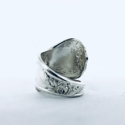 Anello SPIRALE MANICO CUCCHIAINO realizzato antica posata in argento